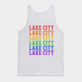 LAKE CITY RAINBOW TEXT Tank Top